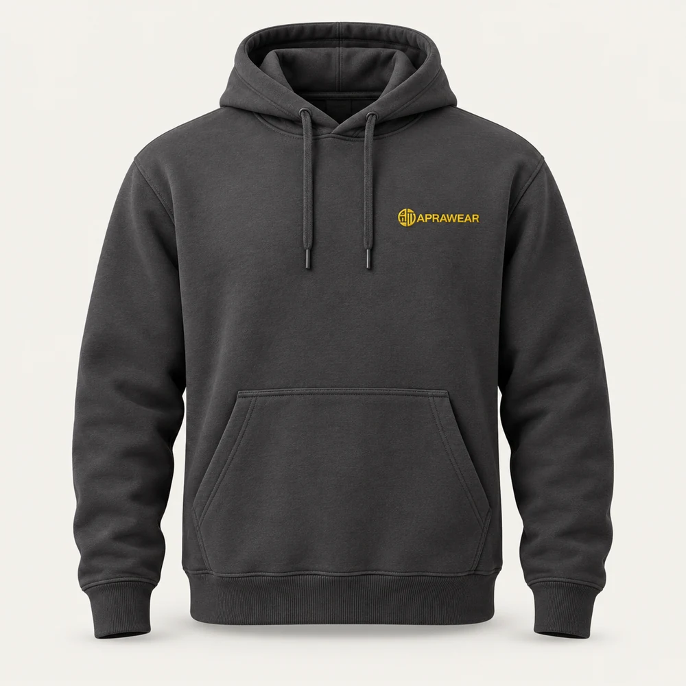 Illustrative APRAWEAR branded workwear hoodies mockup
